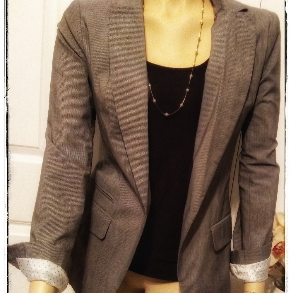 attention grey blazer/jacket, size 10, NEW W. TAGS